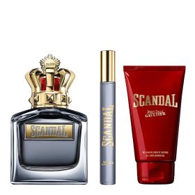 JEAN PAUL GAULTIER SCANDAL 3 PCS SET FOR MEN: 3.4 EAU DE TOILETTE SPRAY + 0.34 EAU DE TOILETTE SPRAY + 2.5 SHOWER GEL