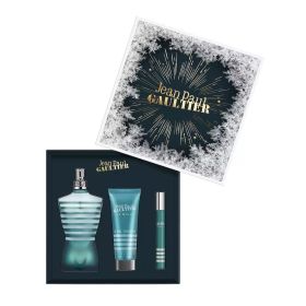 JEAN PAUL GAULTIER LE MALE 3 PCS SET: 4.2 EAU DE TOILETTE SPRAY + 2.5 SHOWER GEL + .34 EAU DE TOILETTE SPRAY (HARD BOX)