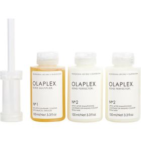 OLAPLEX by Olaplex TRAVELING STYLIST KIT: #1 BOND MULTIPLIER 3.3OZ + #2 BOND PERFECTOR 2 X 3.3OZ + 1 DOSING DISPENSER