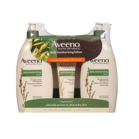 Aveeno Daily Moisturizing Lotion (18 Fluid Ounce, 2 Pack with 2.5 Ounce Tube)