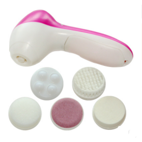 5 in 1 Electric Facial Cleansing Instrument (Color: Pink)