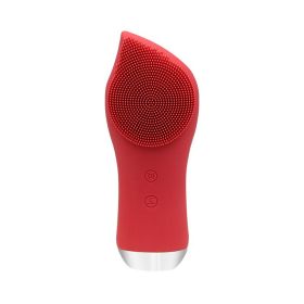 Cleansing Device Pore Cleaner Electric Silicone Cleansing Device To Blackheads (Color: Red)