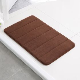 Home Bath Mat Coral Fleece Bathroom Carpet Water Absorption Non-slip Memory Foam Absorbent Washable Rug Toilet Floor Mat (Option: Brown-40x60cm)