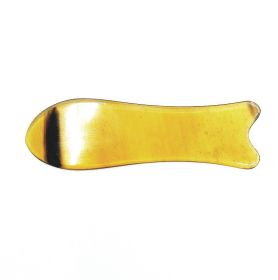 Ox Horn Scraping Plate Yellow Horn Fish Shaped Plate Ox Horn Plate (Option: Fish plate)