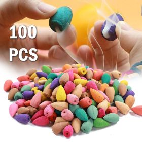 100Pcs Backflow Incense Cones Burner Heavy Smoke Waterfall Buddhism Smoke Cones (Option: Multicolor)